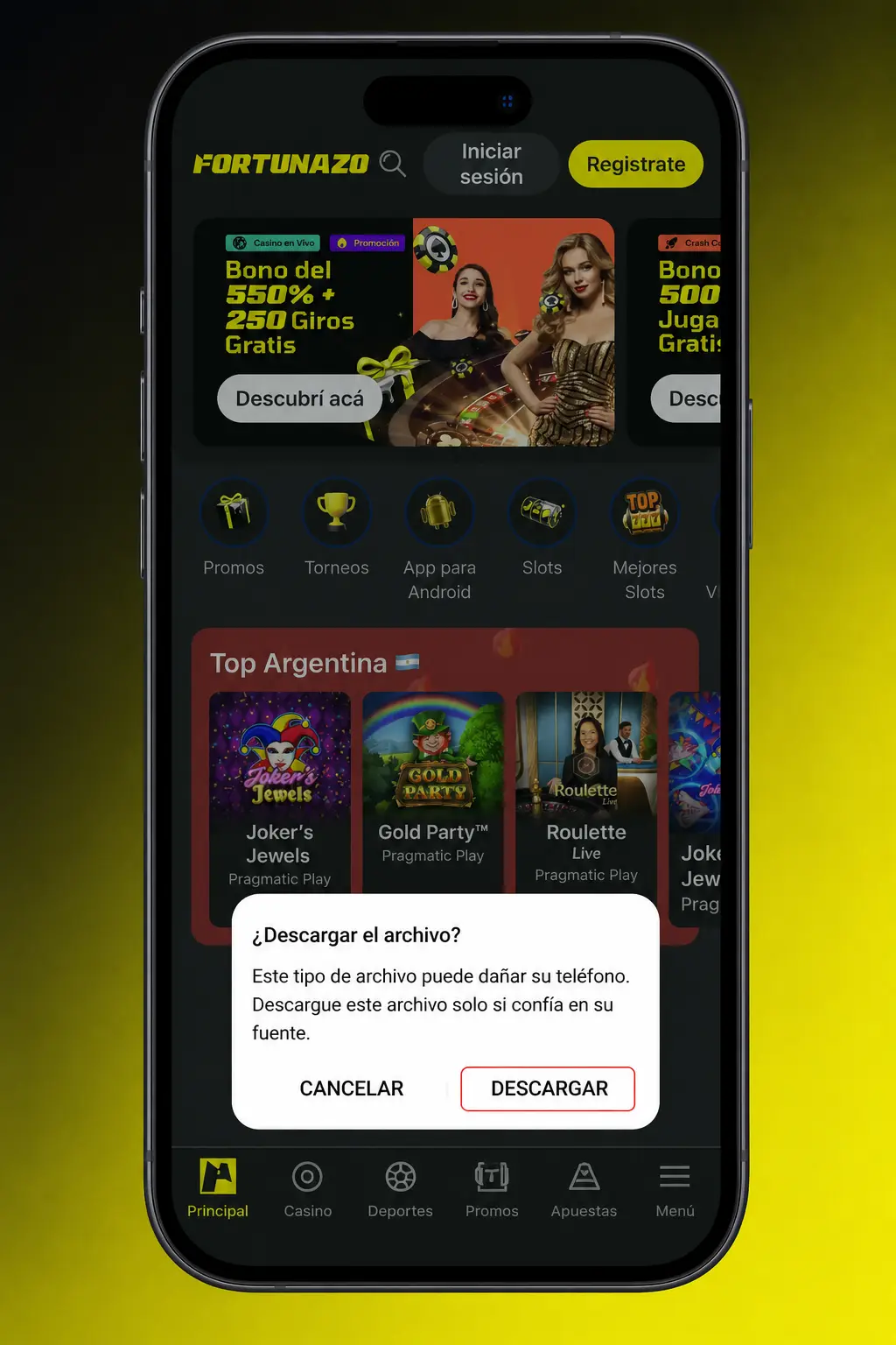 Pasos para descargar e instalar el APK de Fortunazo en Android desde el sitio oficial