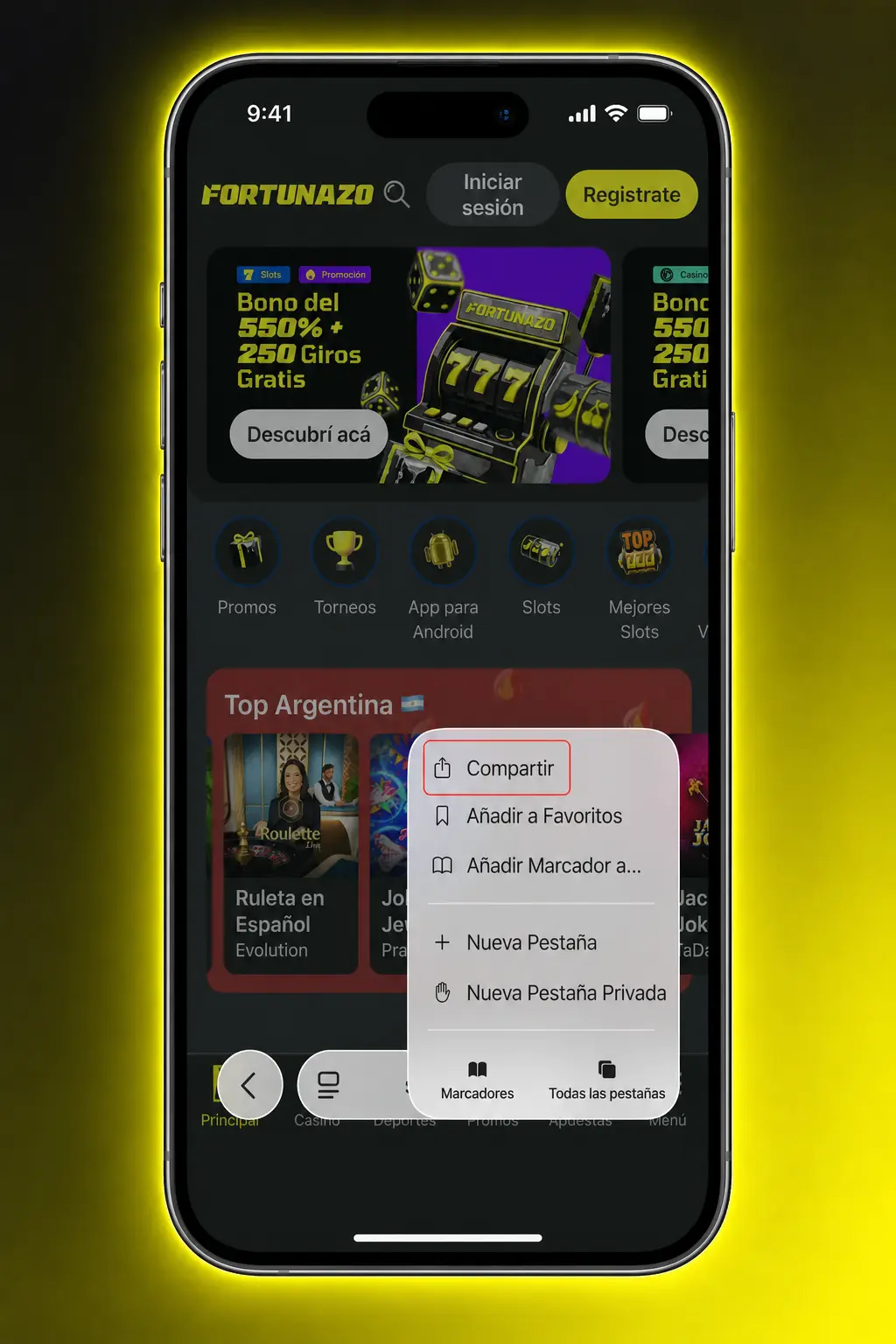 Pasos para descargar e instalar la app de Fortunazo en iOS desde el sitio oficial, sin usar la App Store.