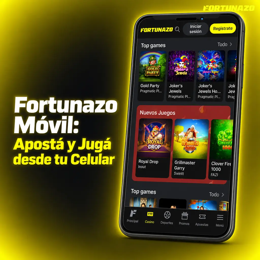 App de Fortunazo Móvil para Android e iOS, para apostar y jugar casino y deportes desde tu celular